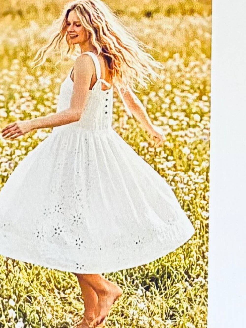 Free People Primavera Eyelet Midi Dress in White (L) New With Tag